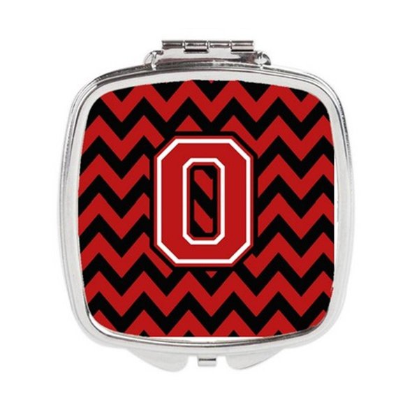 Carolines Treasures Letter O Chevron Black and Red Compact Mirror CJ1047-OSCM